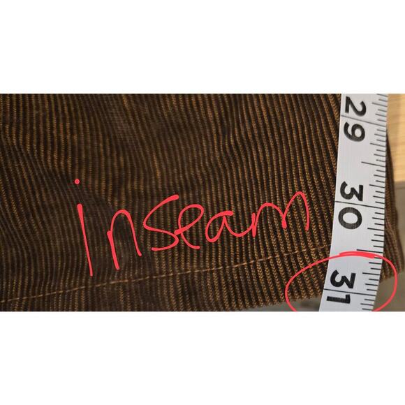 Zara Brown Corduroy Baggy Bootcut 5 Button Fly Pants Mens 38 Casual Office Work - Picture 7 of 8